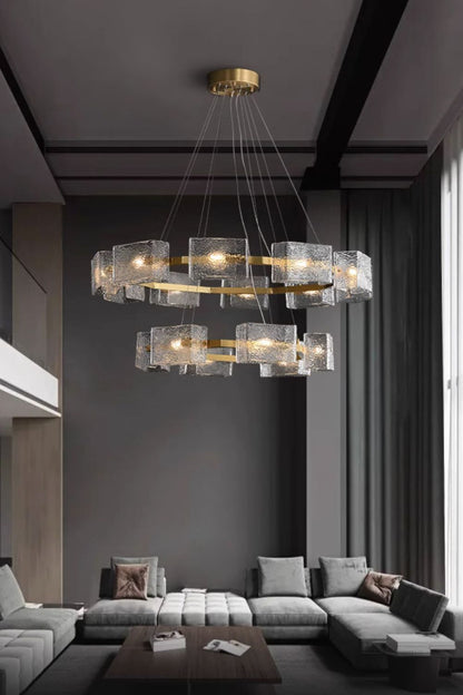 Water ripple glass chandelier - everlamps