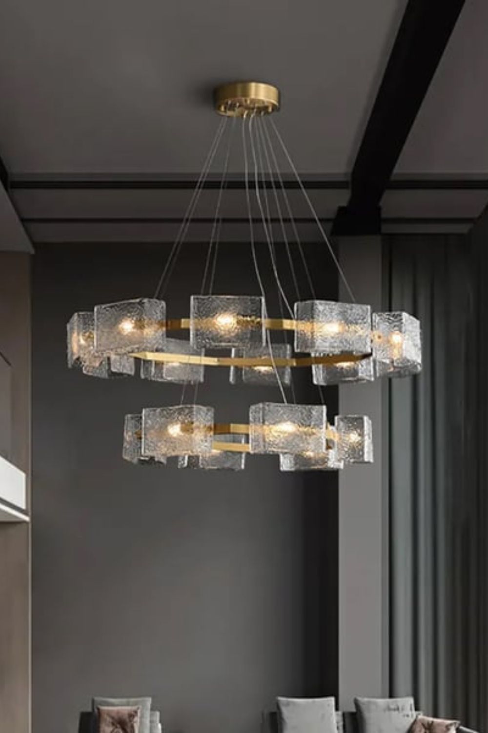 Water ripple glass chandelier - everlamps