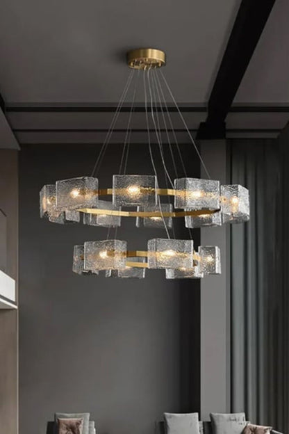 Water ripple glass chandelier - everlamps