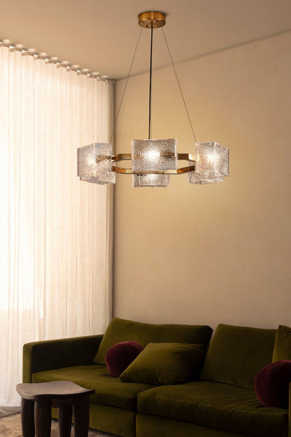 Water ripple glass chandelier - everlamps