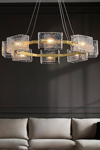 Water ripple glass chandelier - everlamps