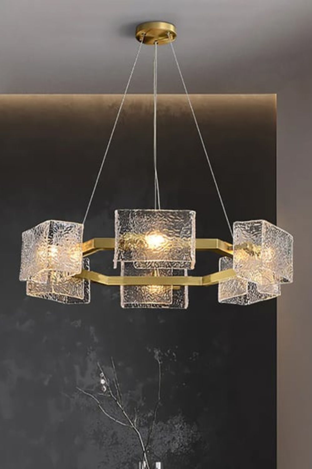 Water ripple glass chandelier - everlamps