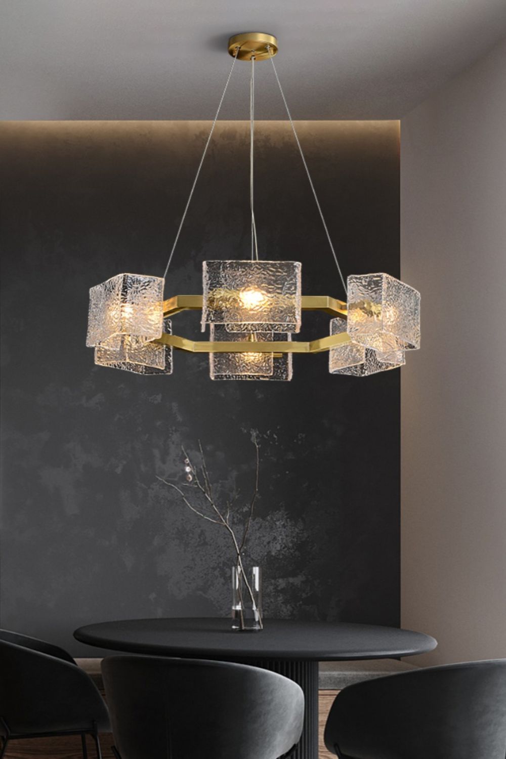 Water ripple glass chandelier - everlamps