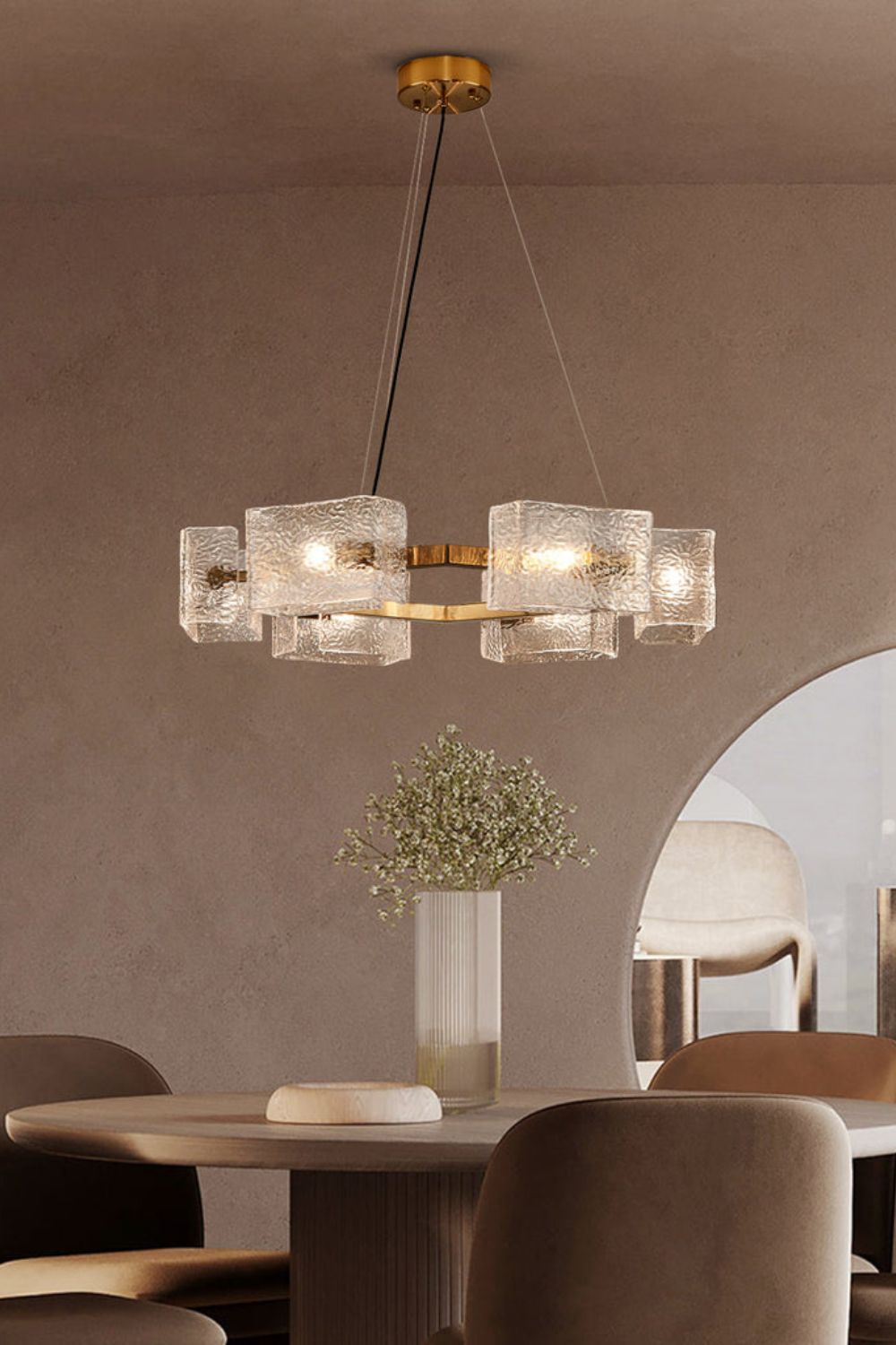 Water ripple glass chandelier - everlamps