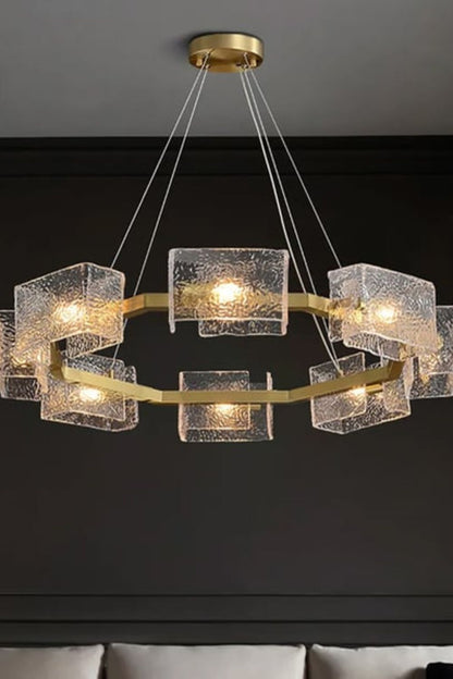 Water ripple glass chandelier - everlamps