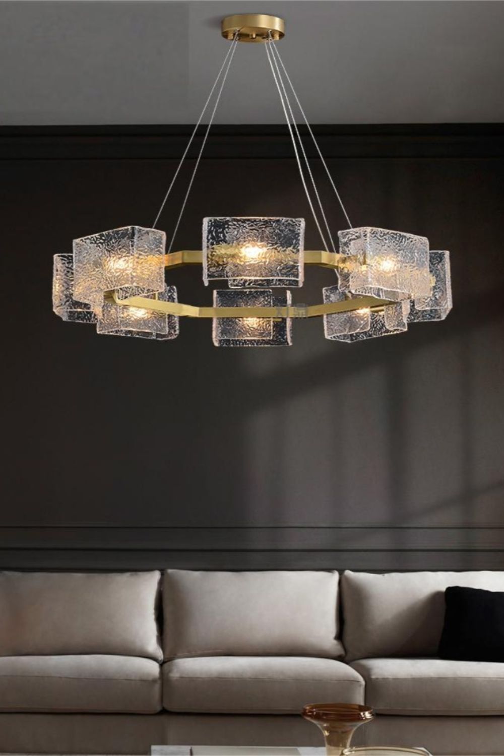 Water ripple glass chandelier - everlamps