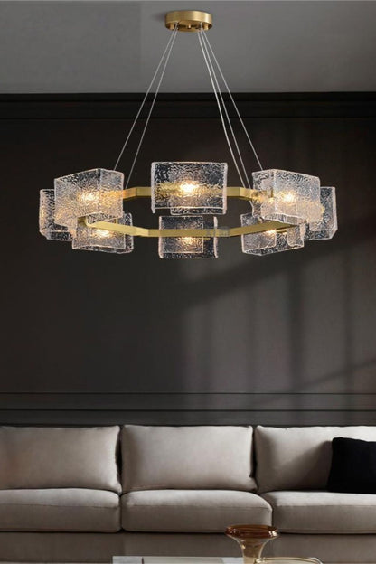 Water ripple glass chandelier - everlamps