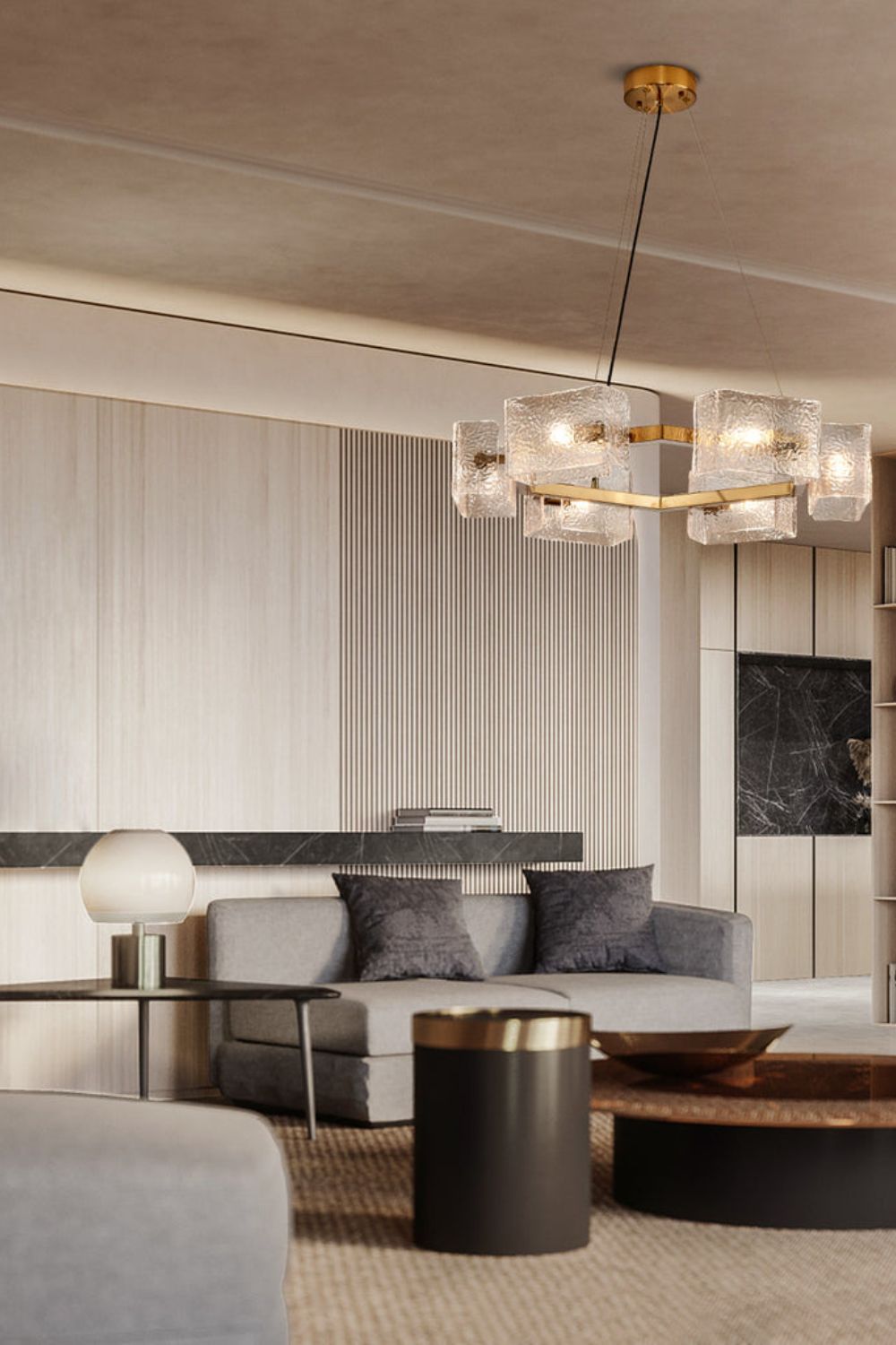 Water ripple glass chandelier - everlamps