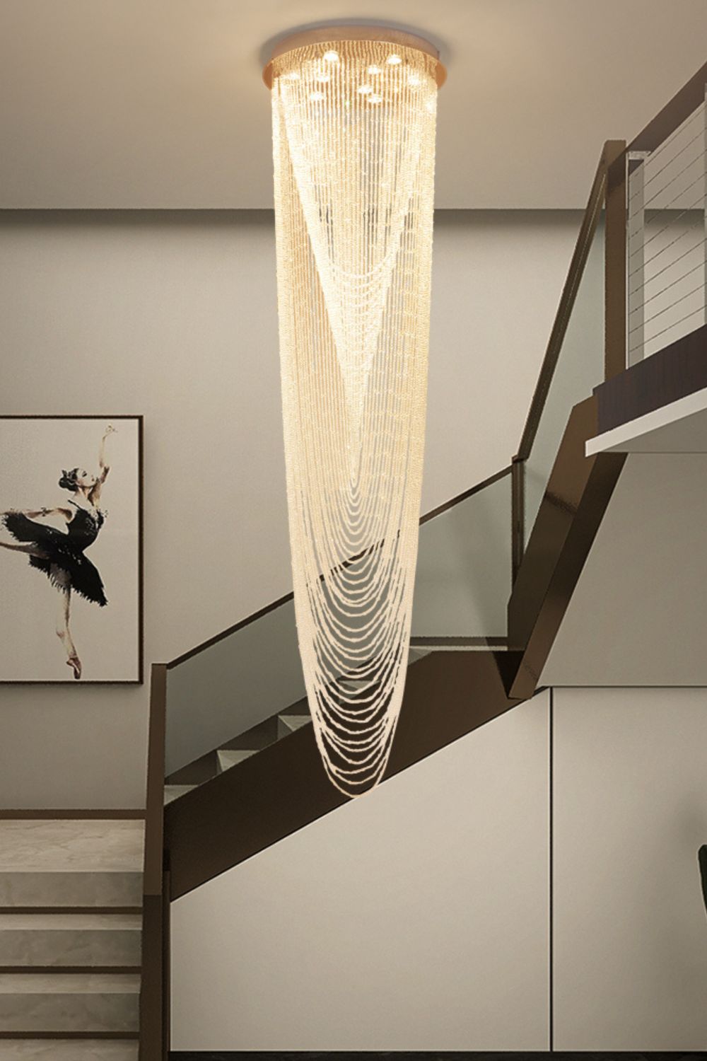 Waterfall Beaded Curtain Crystal Chandelier - everlamps