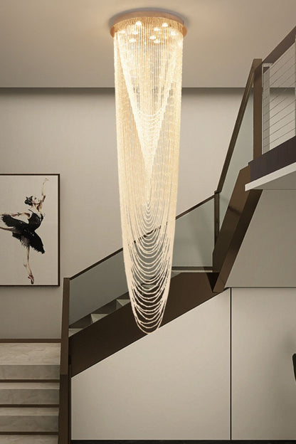 Waterfall Beaded Curtain Crystal Chandelier - everlamps