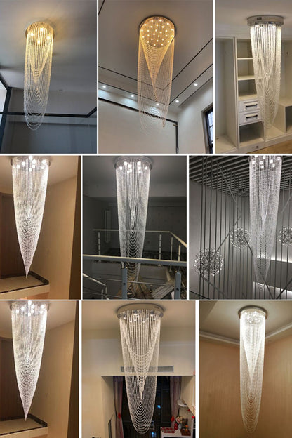 Waterfall Beaded Curtain Crystal Chandelier - everlamps