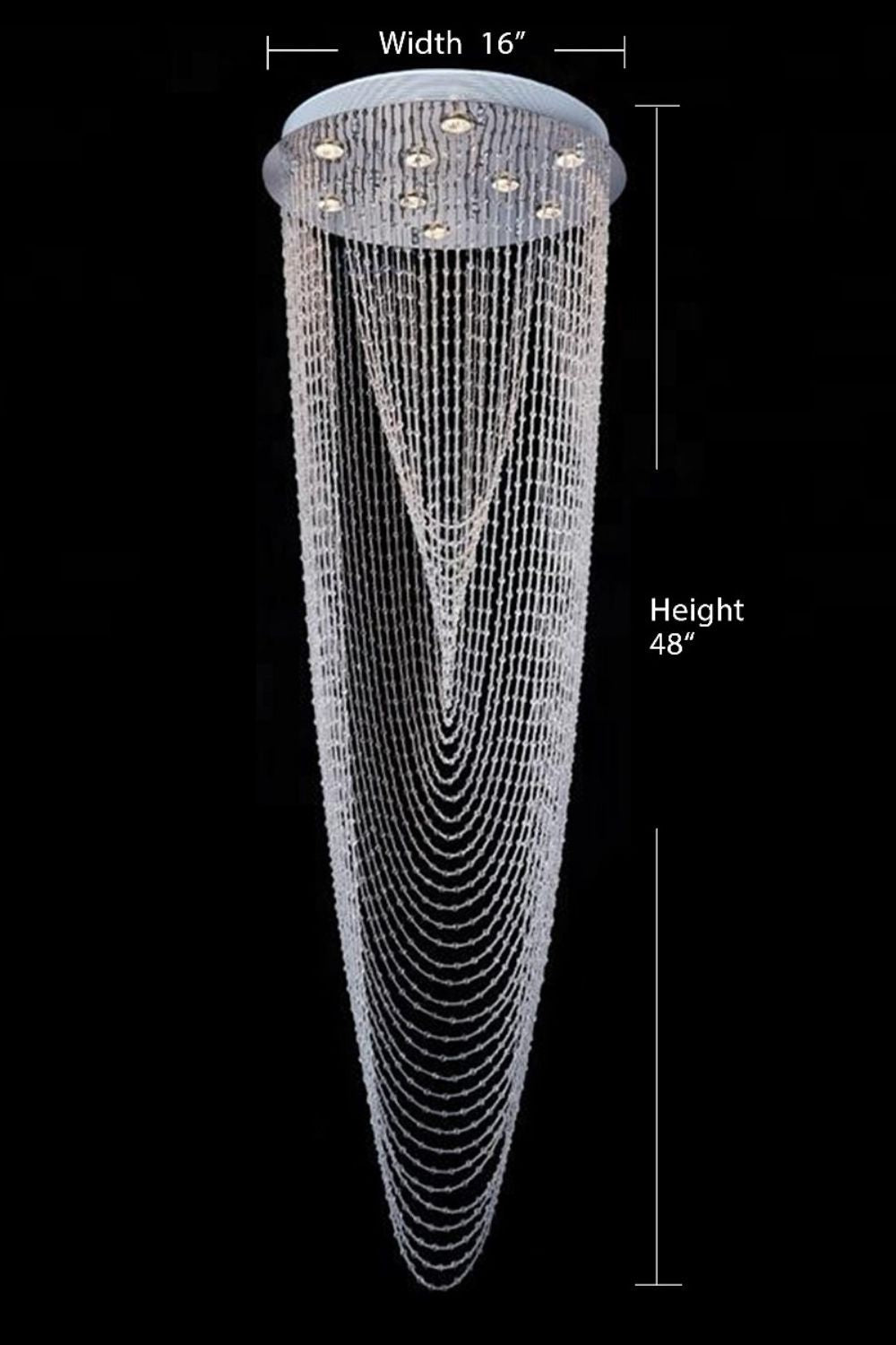 Waterfall Beaded Curtain Crystal Chandelier - everlamps