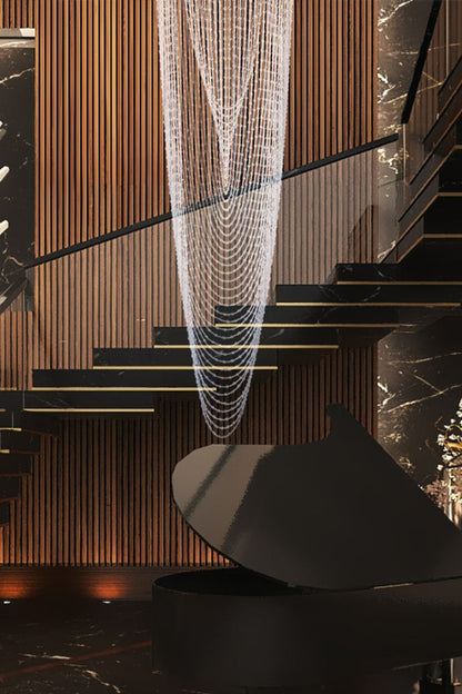 Waterfall Beaded Curtain Crystal Chandelier - everlamps