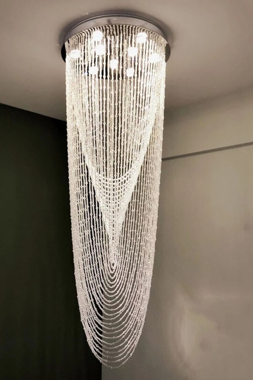 Waterfall Beaded Curtain Crystal Chandelier - everlamps