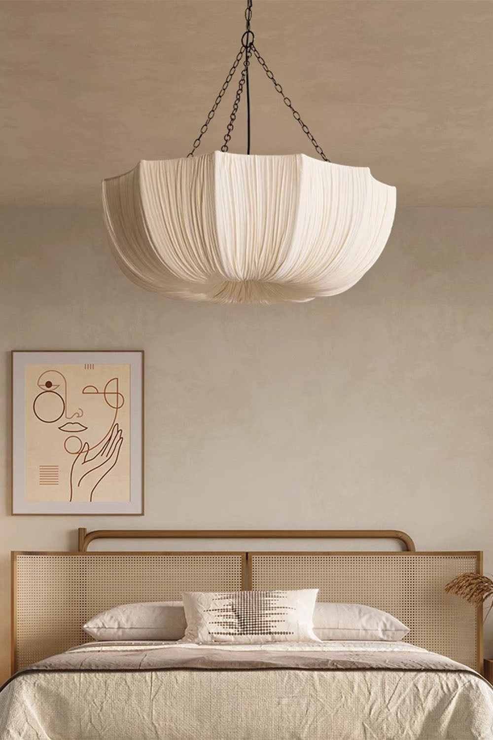 Wave Pleated Fabric Chandelier - view 7 | everlamps