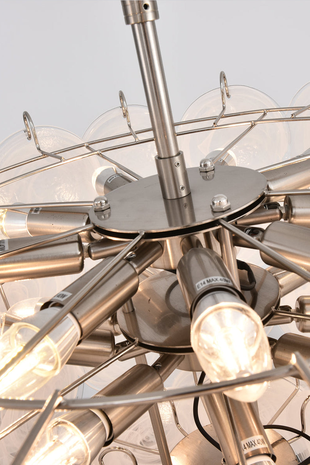 White Art Disc Glass Chandelier - view 15 | everlamps