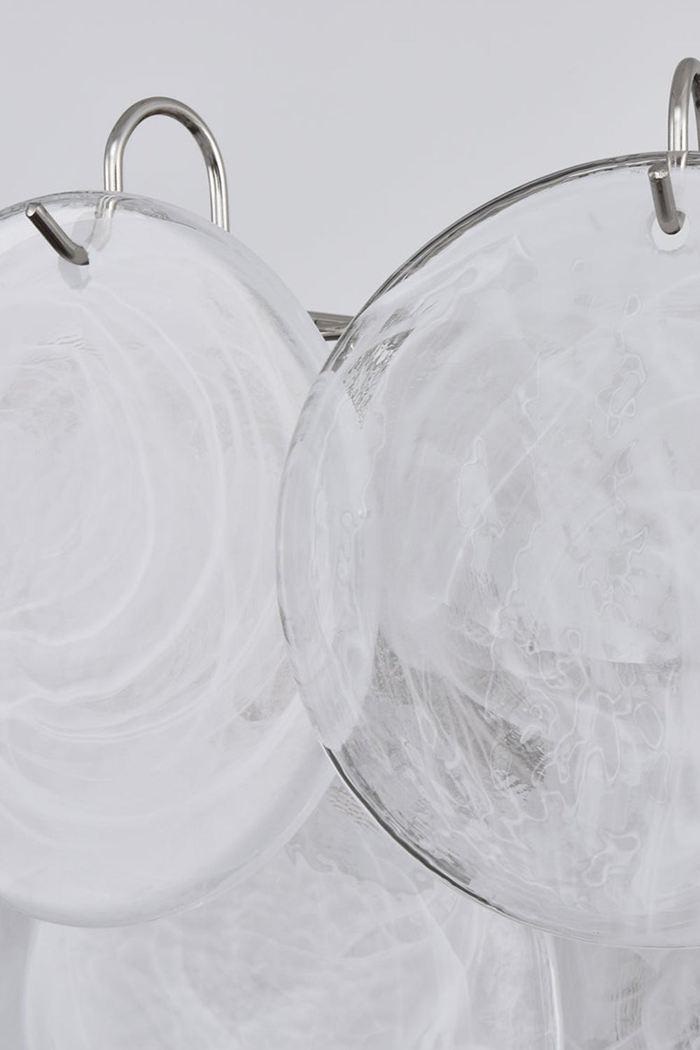 White Art Disc Glass Chandelier - view 18 | everlamps
