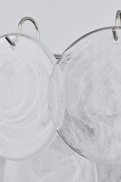 White Art Disc Glass Chandelier - view 18 | everlamps