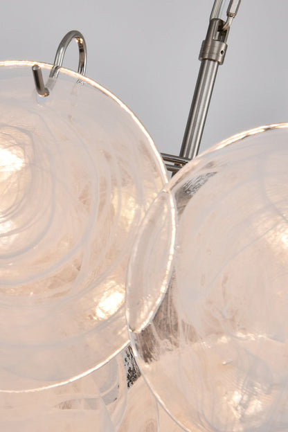 White Art Disc Glass Chandelier - view 14 | everlamps