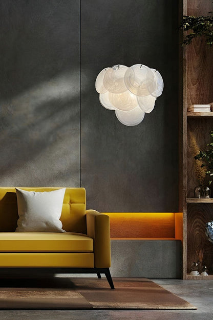 White Art Glass Discs Wall Lamp - view 3 | everlamps