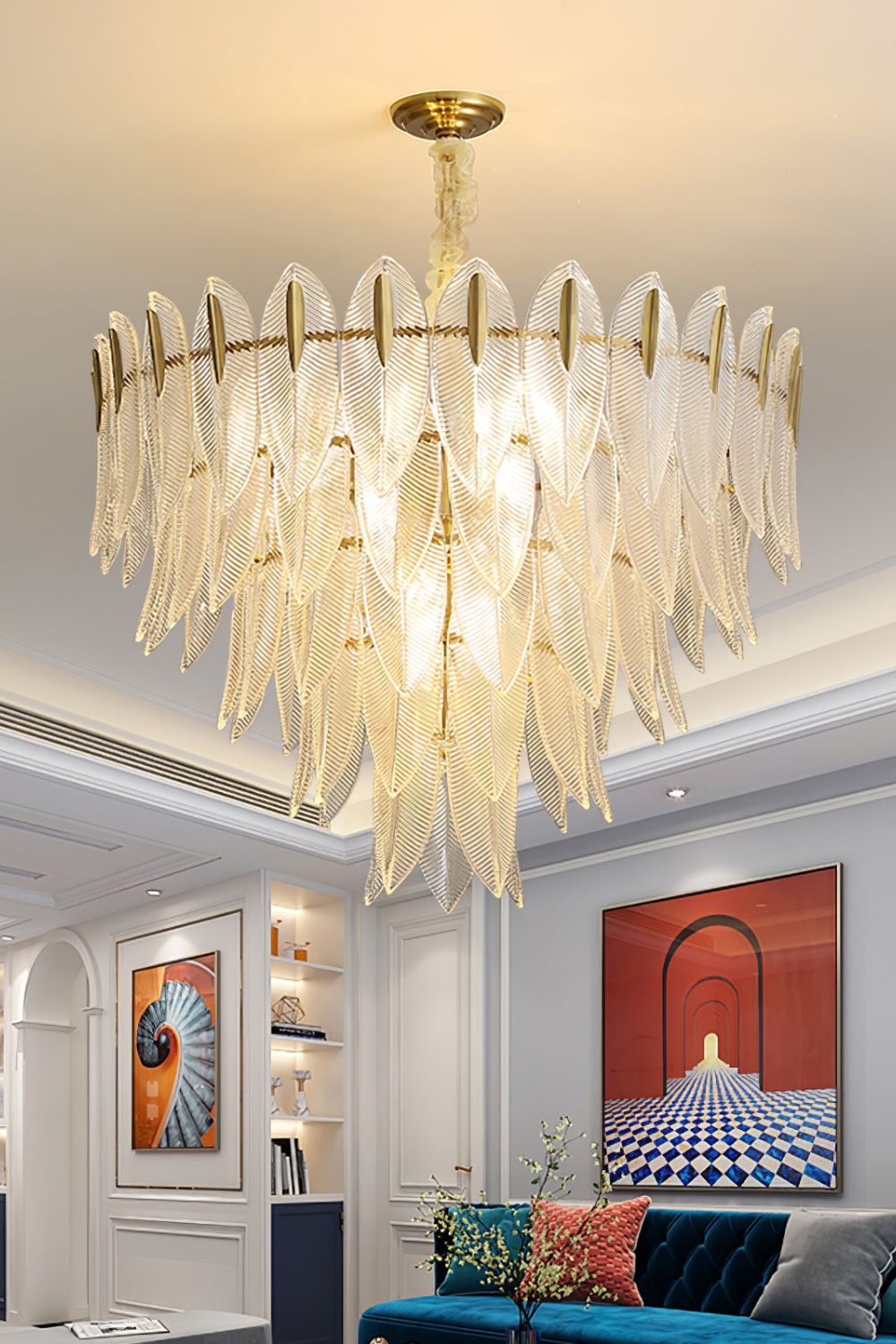 Glass Feathers Chandelier - everlamps