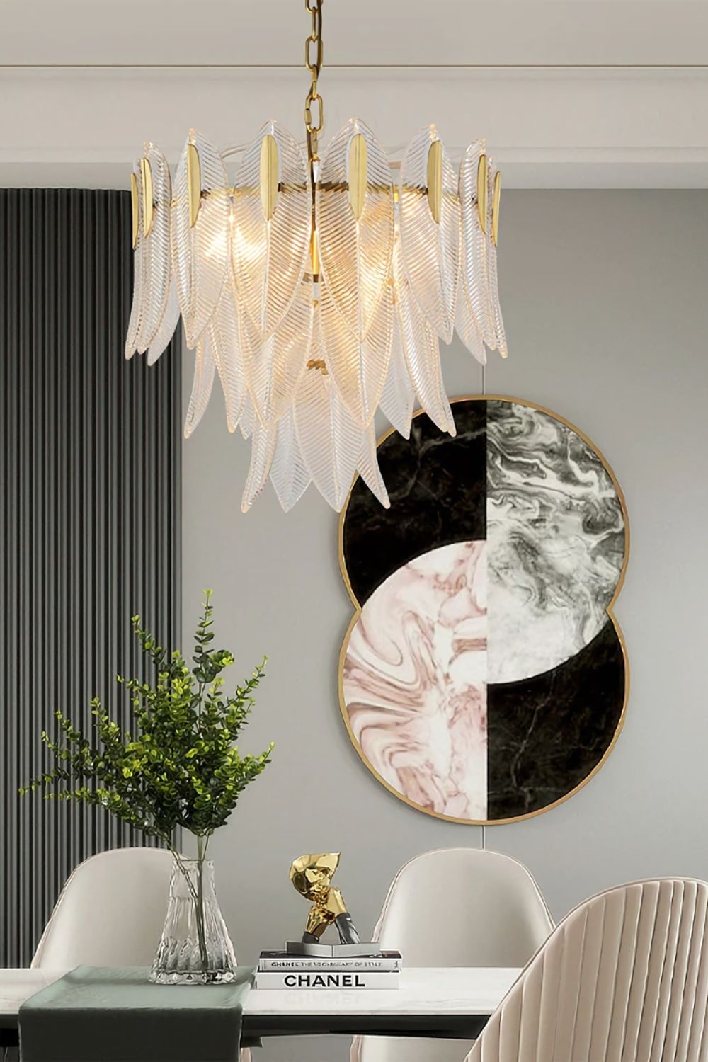 Glass Feathers Chandelier - everlamps