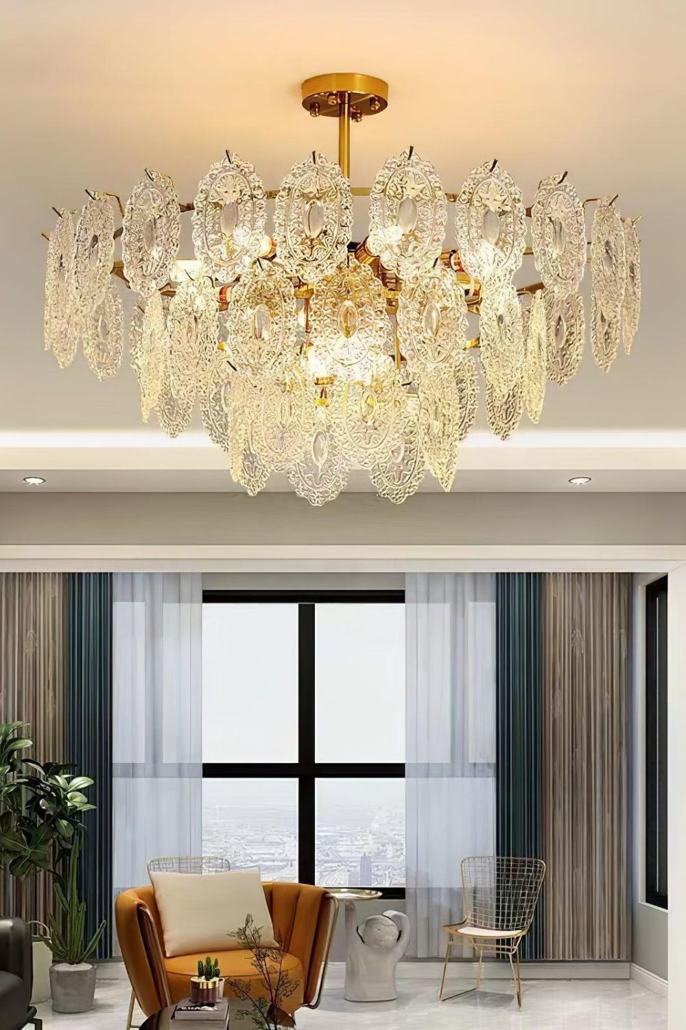 Wave Glass Chandelier - everlamps