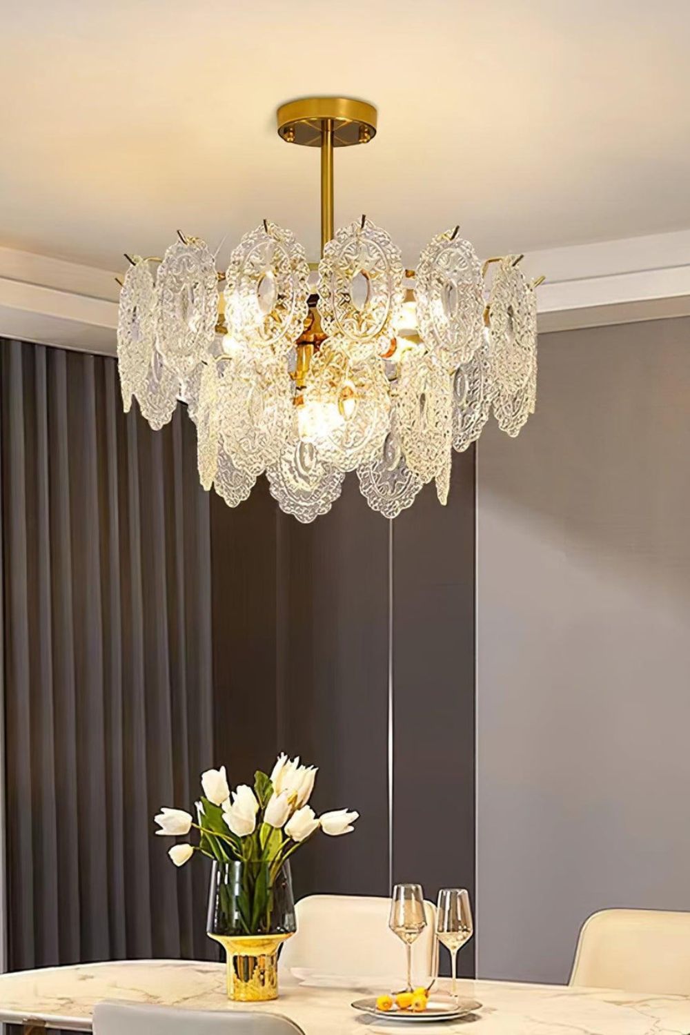 Wave Glass Chandelier - everlamps