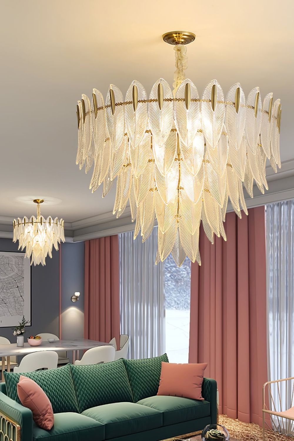 Glass Feathers Chandelier - everlamps
