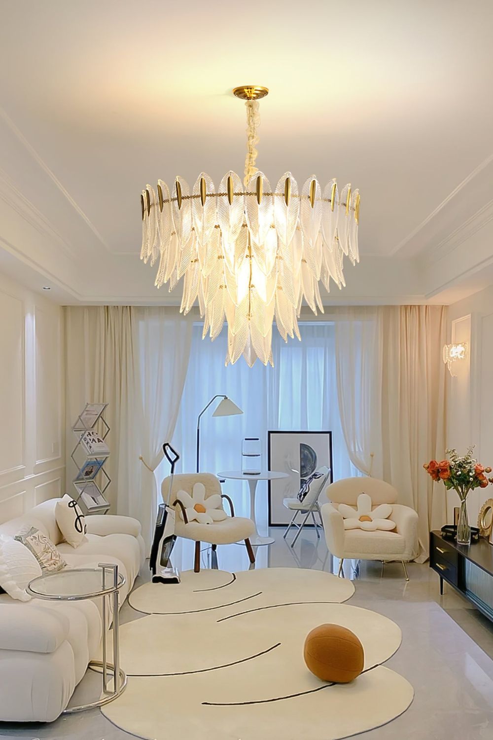 Glass Feathers Chandelier - everlamps