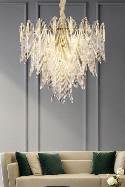 Glass Feathers Chandelier - everlamps