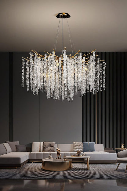 Wisteria Flower  Golden Branch Crystal Chandelier - view 12 | everlamps