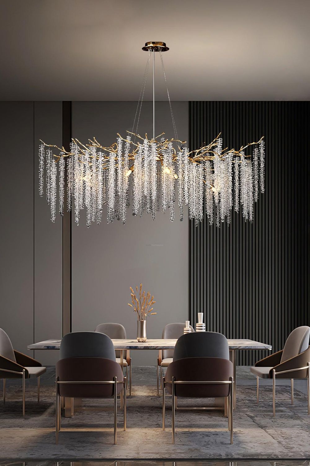 Wisteria Flower  Golden Branch Crystal Chandelier - view 13 | everlamps