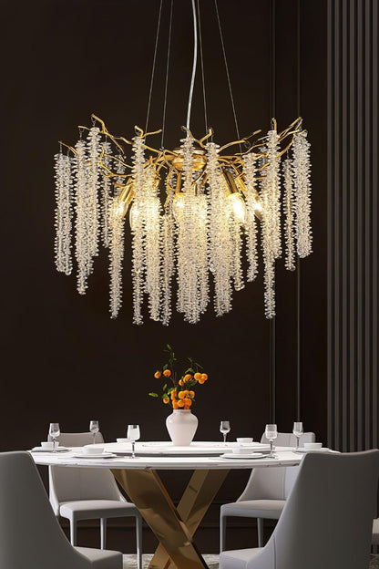 Wisteria Flower  Golden Branch Crystal Chandelier - view 14 | everlamps
