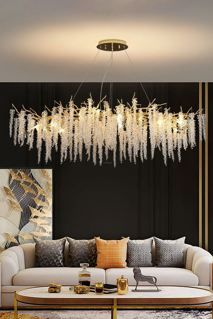 Wisteria Flower  Golden Branch Crystal Chandelier - view 15 | everlamps