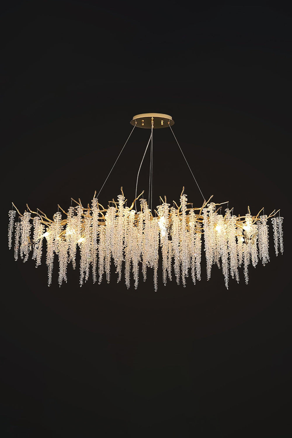 Wisteria Flower  Golden Branch Crystal Chandelier - view 21 | everlamps