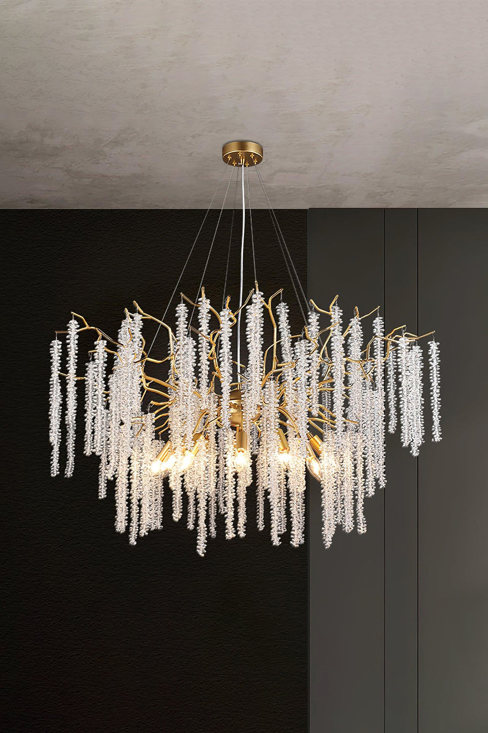 Wisteria Flower  Golden Branch Crystal Chandelier - view 22 | everlamps