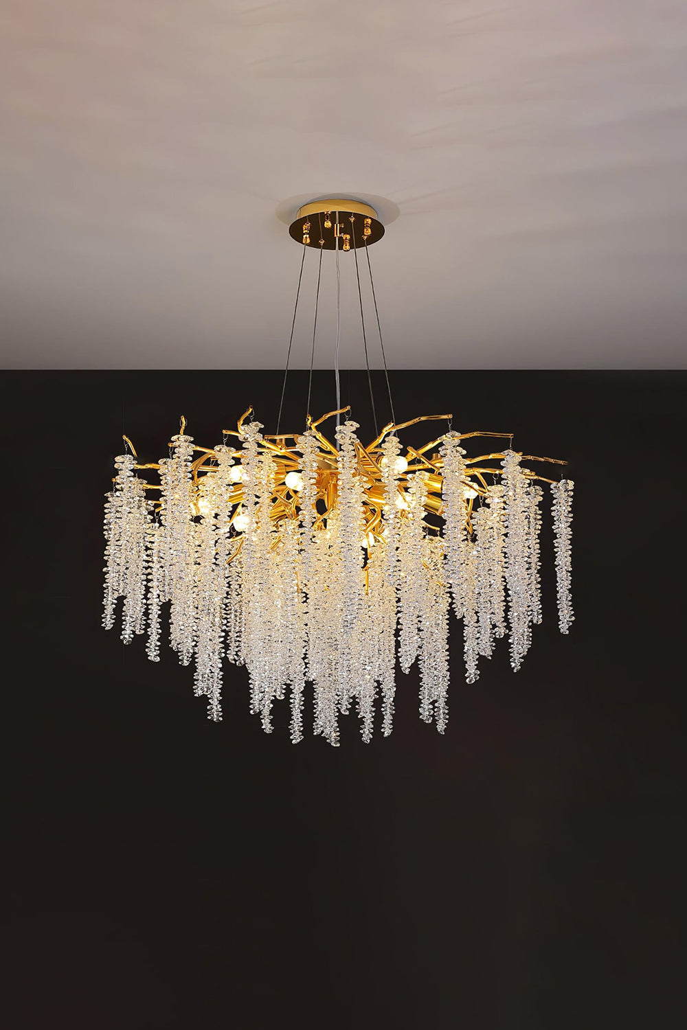 Wisteria Flower  Golden Branch Crystal Chandelier - view 17 | everlamps