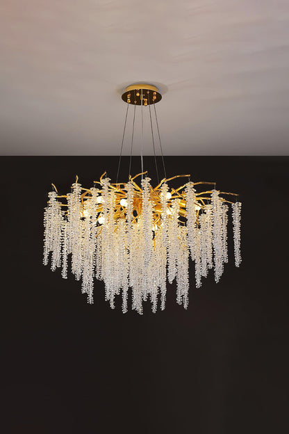 Wisteria Flower  Golden Branch Crystal Chandelier - view 17 | everlamps