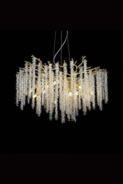 Wisteria Flower  Golden Branch Crystal Chandelier - view 26 | everlamps
