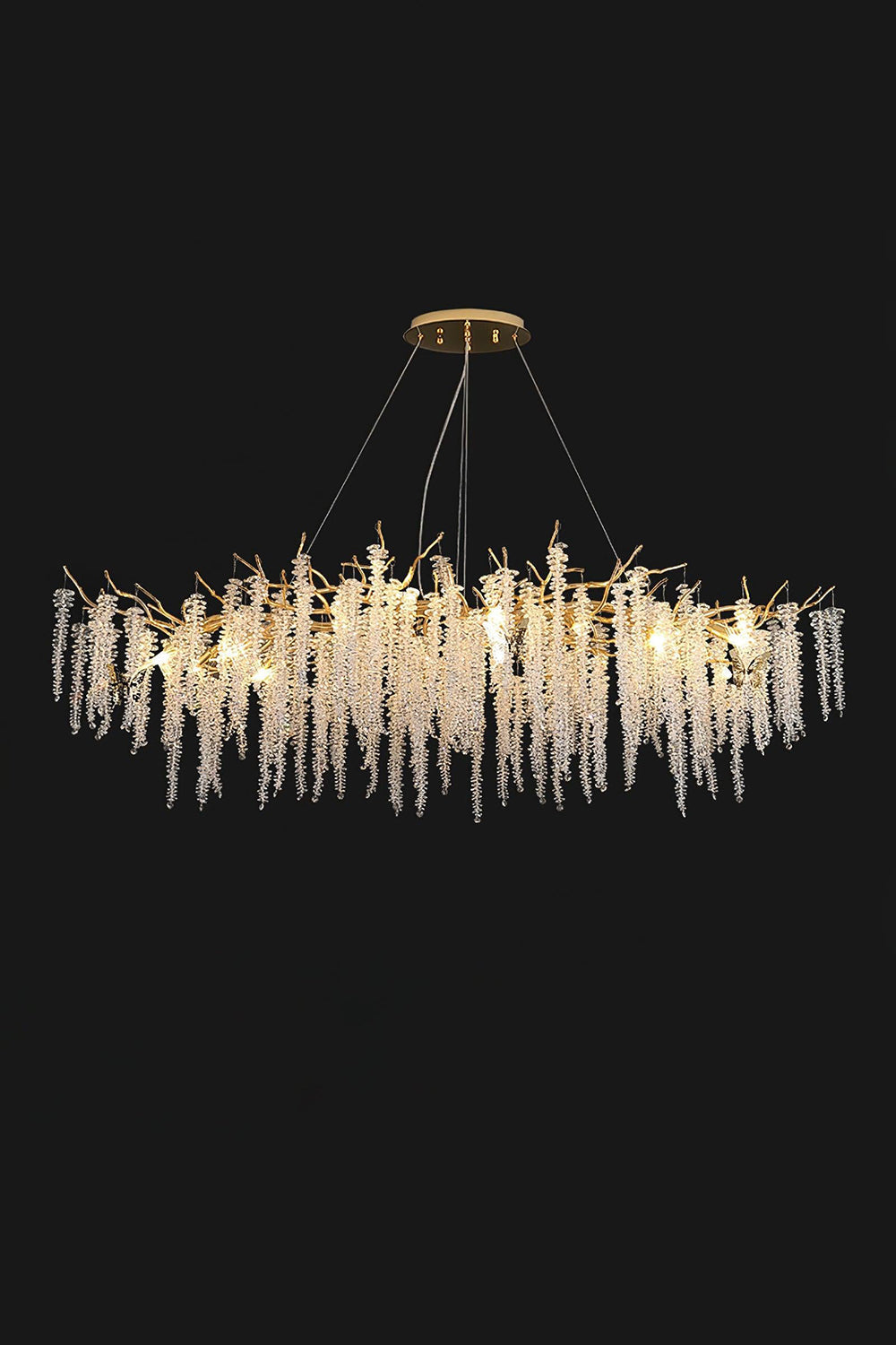 Wisteria Flower  Golden Branch Crystal Chandelier - view 23 | everlamps