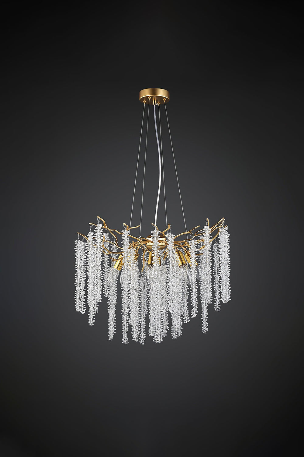 Wisteria Flower  Golden Branch Crystal Chandelier - view 20 | everlamps