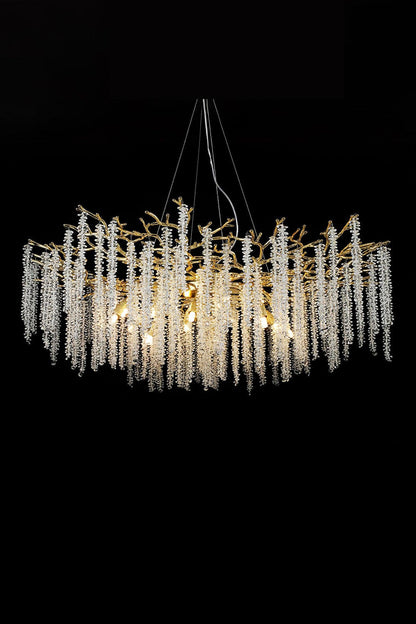 Wisteria Flower  Golden Branch Crystal Chandelier - view 24 | everlamps