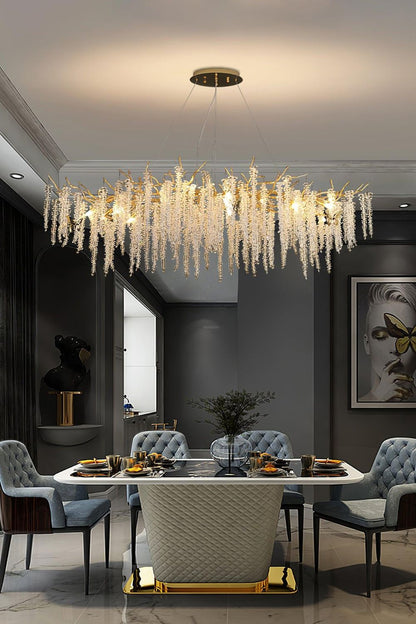 Wisteria Flower  Golden Branch Crystal Chandelier - view 4 | everlamps