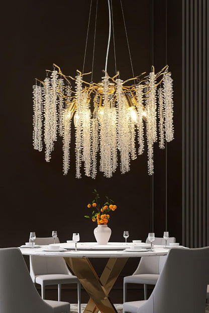 Wisteria Flower  Golden Branch Crystal Chandelier - view 5 | everlamps