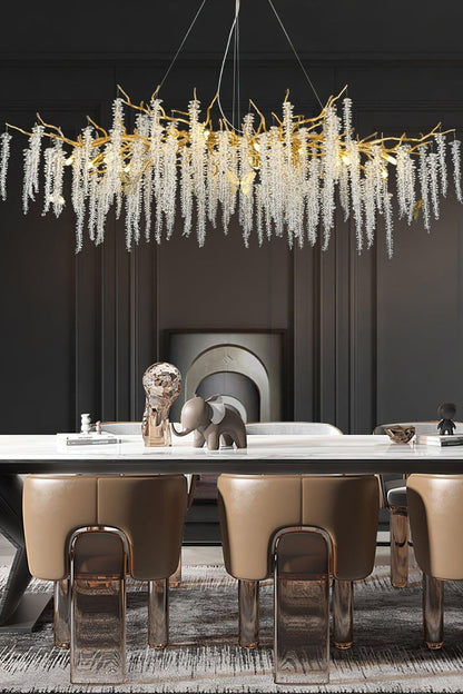 Wisteria Flower  Golden Branch Crystal Chandelier - view 9 | everlamps