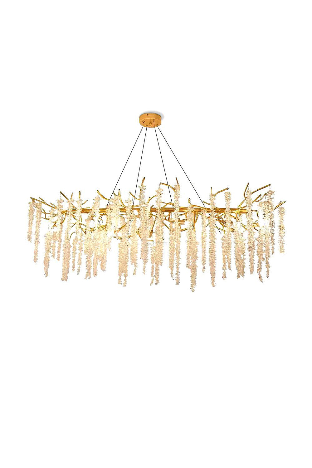 Wisteria Flower  Golden Branch Crystal Chandelier | everlamps
