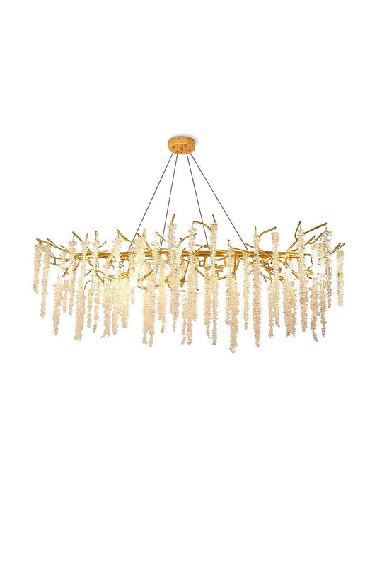 Wisteria Flower  Golden Branch Crystal Chandelier | everlamps