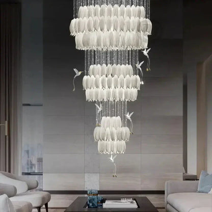 Ceramic Tulip Cascade Staircase Chandelier