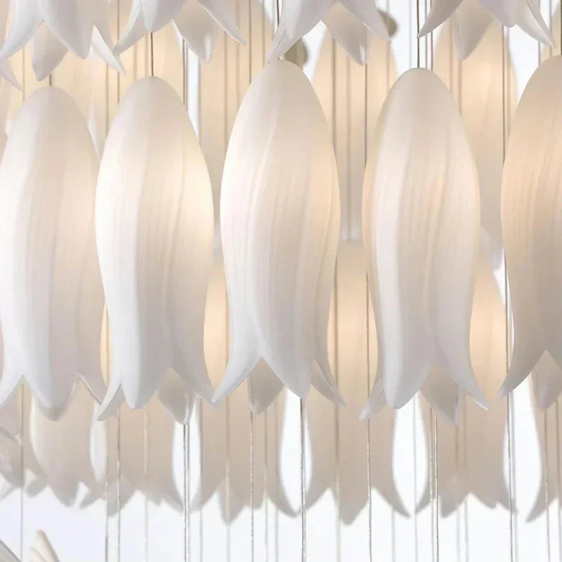 Ceramic Tulip Cascade Staircase Chandelier